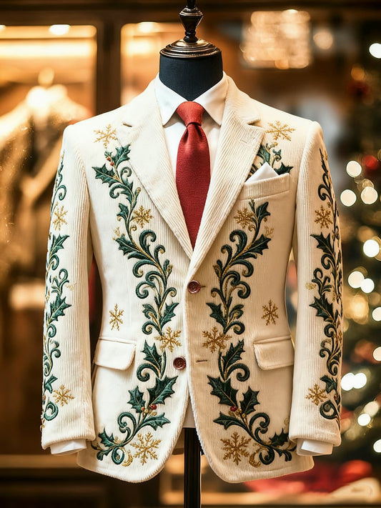 Men's Vintage Casual Christmas Party Corduroy Blazer