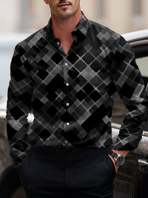 Men's Business Casual Art Button Short Sleeve Long Sleeve Shirt