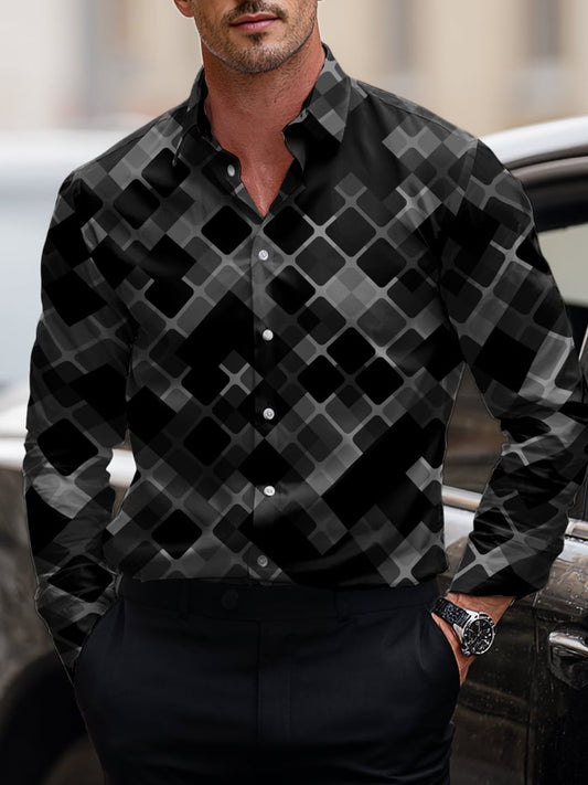 Men's Business Casual Art Button Short Sleeve Long Sleeve Shirt
