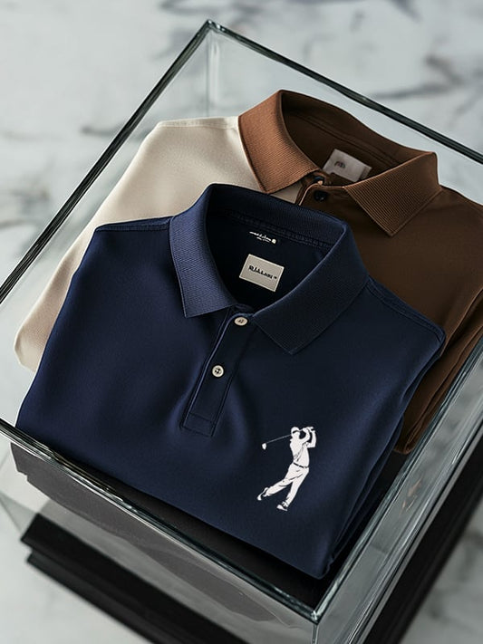 Men's Classic Business Golf Logo Short Sleeve Polo Shirt