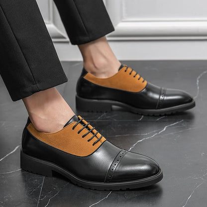Lace-up Business Pu Leather Handmade Men Derby Shoes