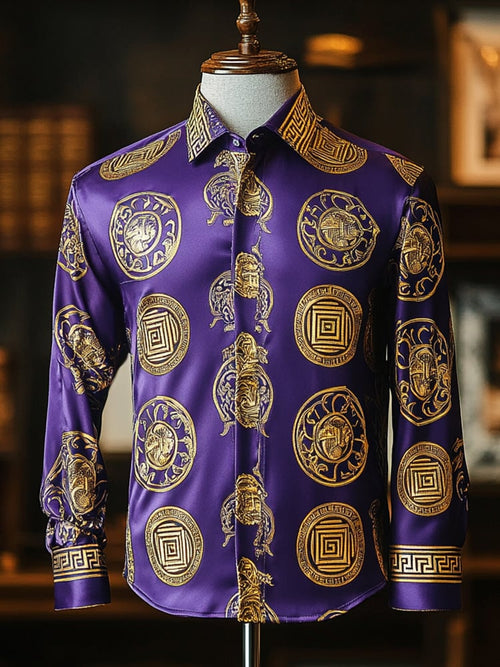Men's Satin Luxe Long Sleeve Button Down Shirt
