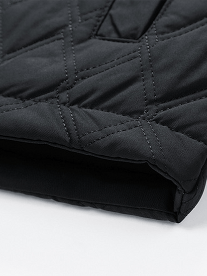 Men's Retro Diamond Pleated Cotton Multi-Pocket Casual Cotton Jacket