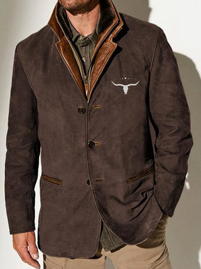 Men's Retro Western Ripstop Wear Resistant Multi-Pocket Jacket