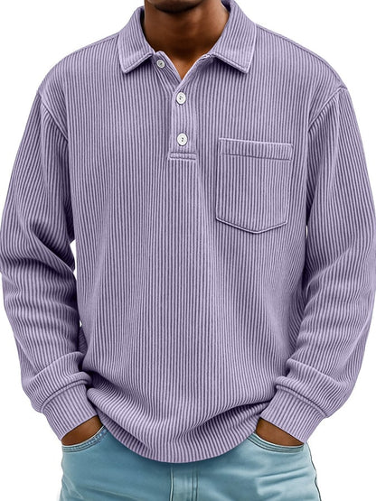Men's Vintage Corduroy Pocket Polo Shirt