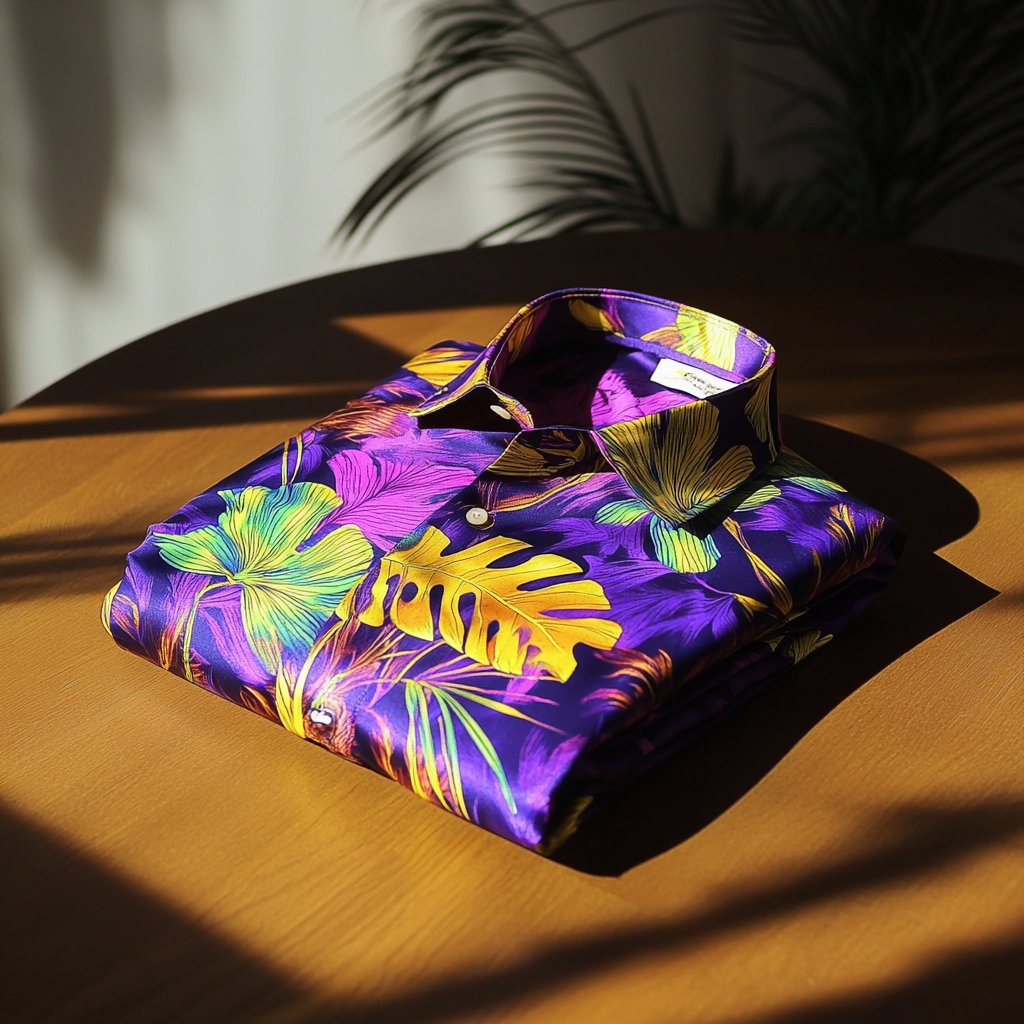 Men's Business Casual Floral Lapel Short Sleeve Shirt