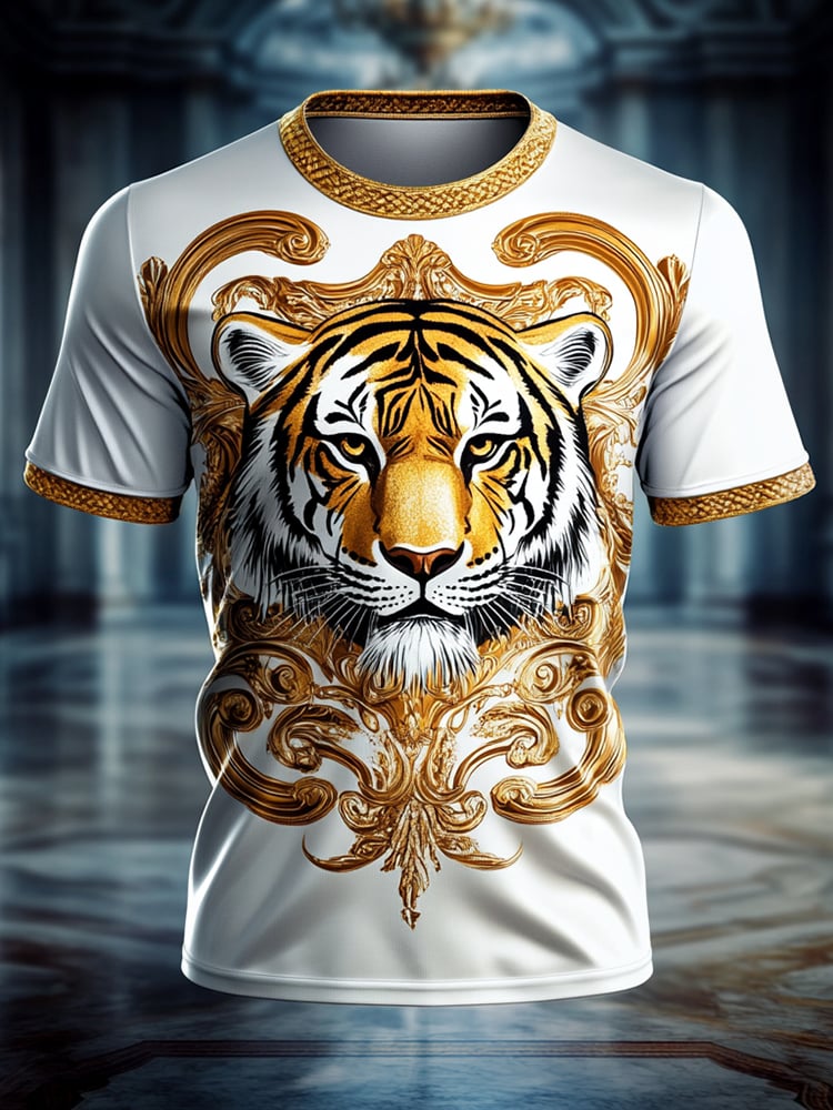 Men's Business Print Short Sleeve T-Shirt