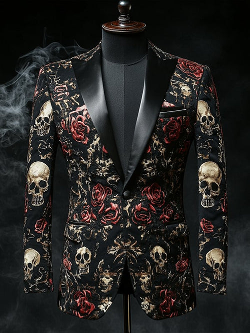 Men's Luxury Casual Business Skull Blazer