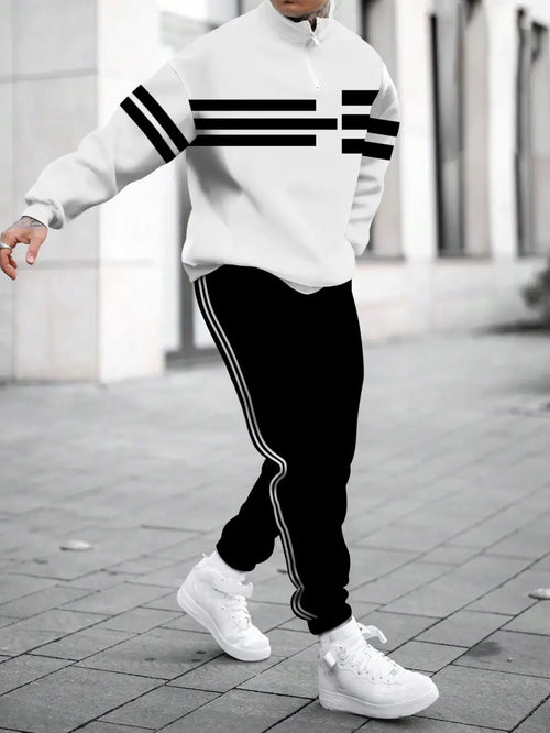 Relaxed Zipper Long Sleeve Two Piece Set