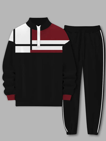 Relaxed Zipper Long Sleeve Two Piece Set