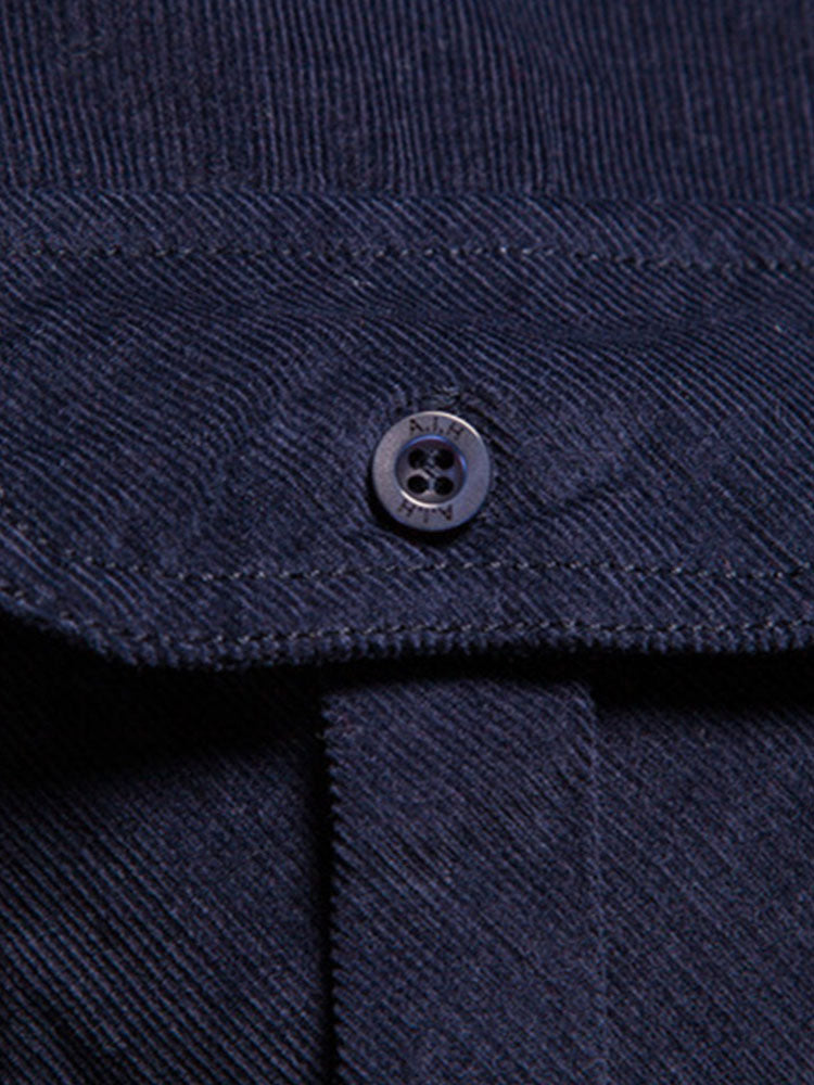 Regular Fit Cotton Corduroy Shirt With Pockets