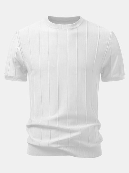 Striped Jacquard Knit T-Shirt