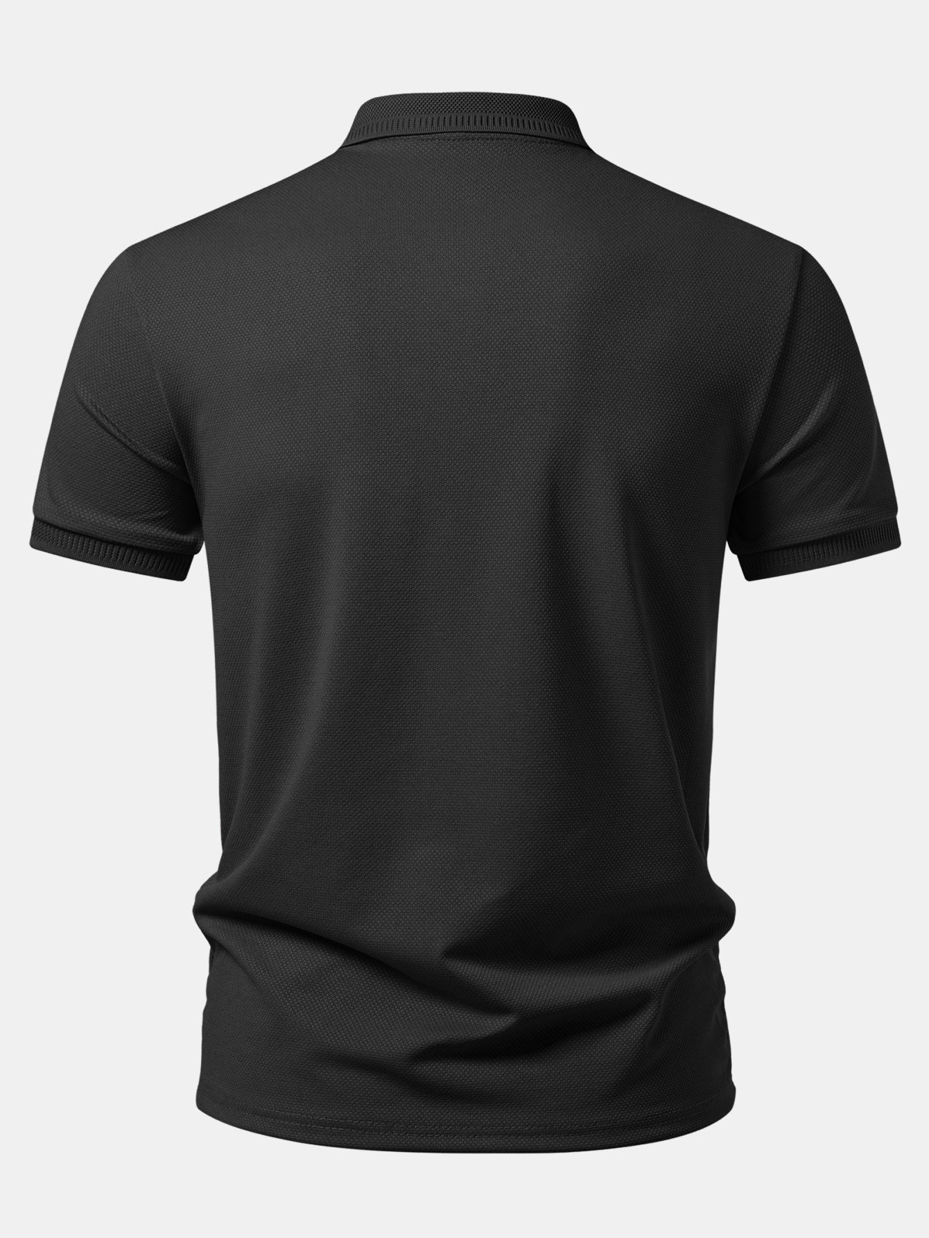 Textured Zipper Polo