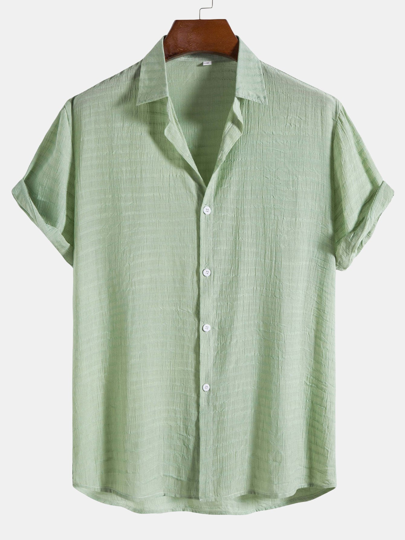 Textured Fabric Short Sleeve Shirt