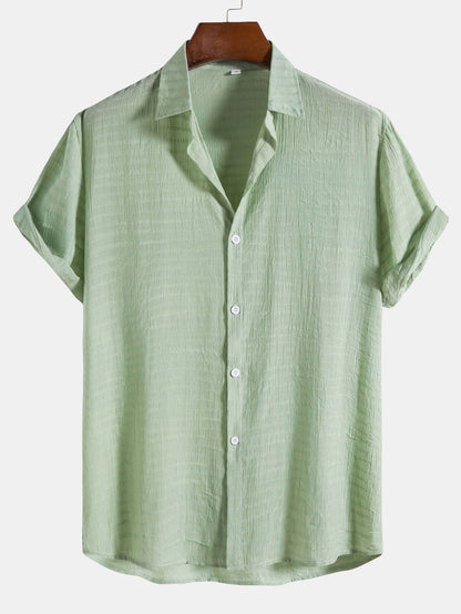 Textured Fabric Short Sleeve Shirt