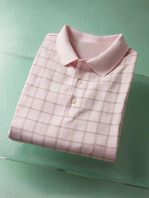 Men's Business Casual Button Short Sleeve Polo Shirt