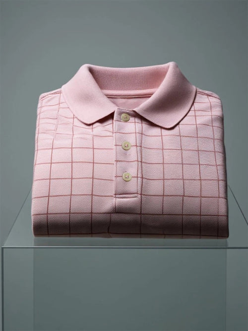 Men's Business Casual Button Short Sleeve Polo Shirt