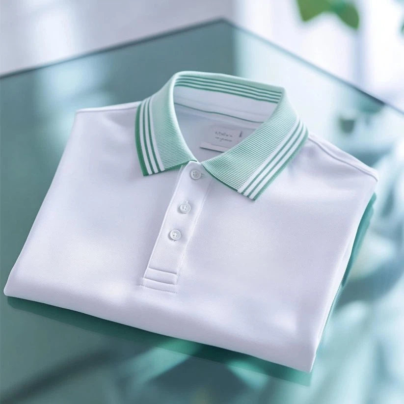 Men's Business Casual Embroidered    Button Short Sleeve Polo Shirt
