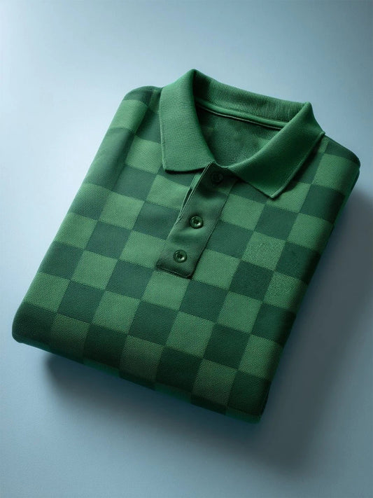 Men's Business Casual Button Short Sleeve Polo Shirt
