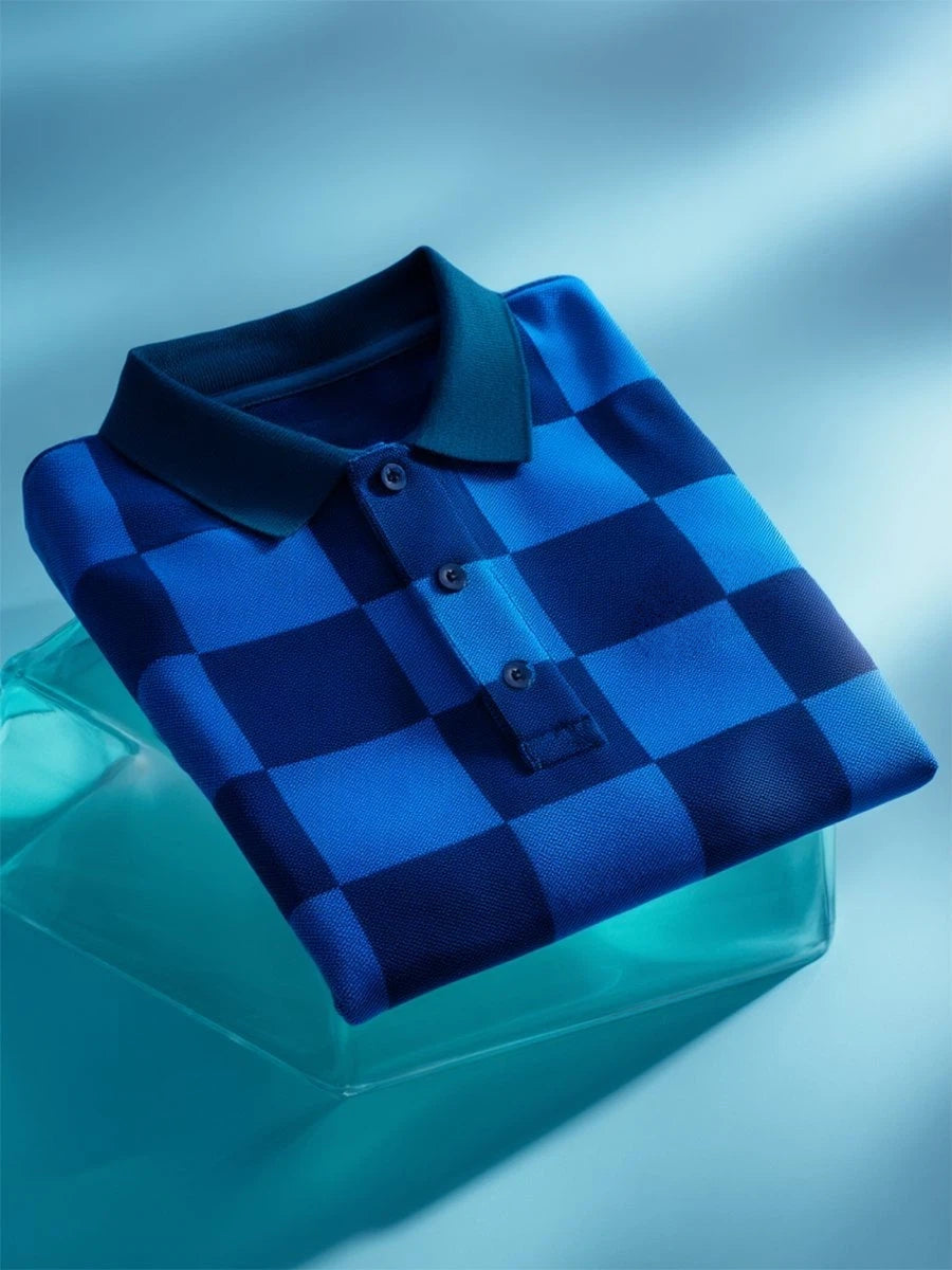 Men's Business Casual Button Short Sleeve Polo Shirt