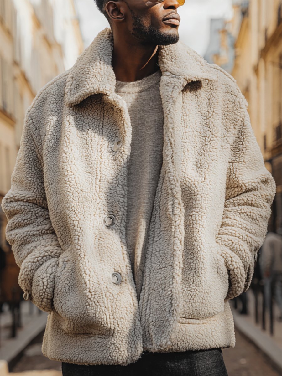 Men's Casual Lambswool Jacket