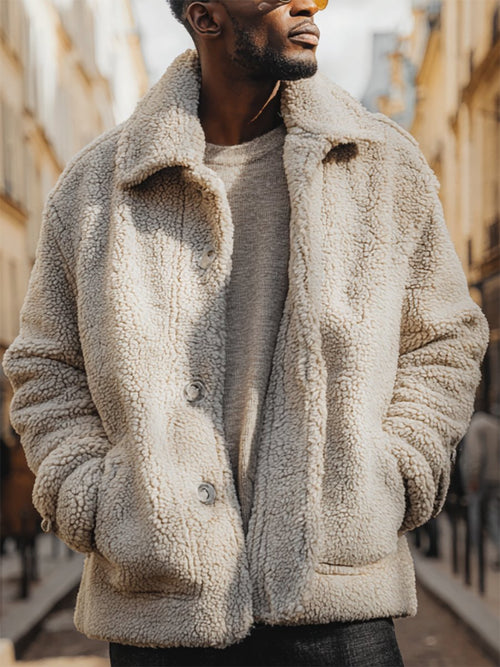 Men's Casual Lambswool Jacket