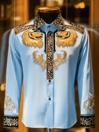 Men's Satin Luxe Long Sleeve Button Down Shirt