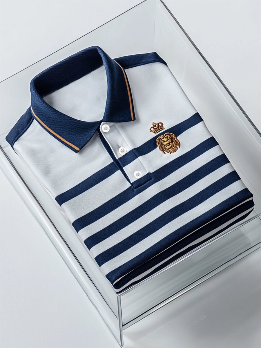Men's Business Casual Button Short Sleeve Polo Shirt