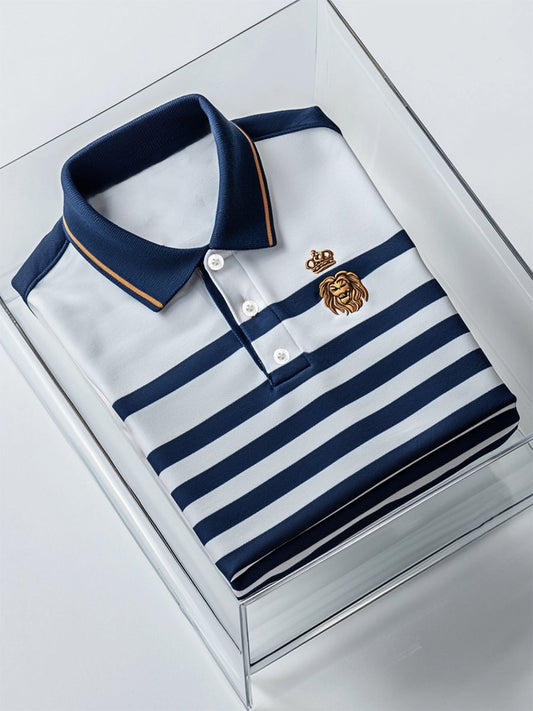 Men's Business Casual Button Short Sleeve Polo Shirt