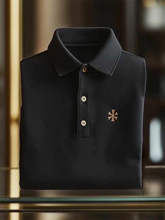 Men's Business Casual Button Short Sleeve Polo Shirt