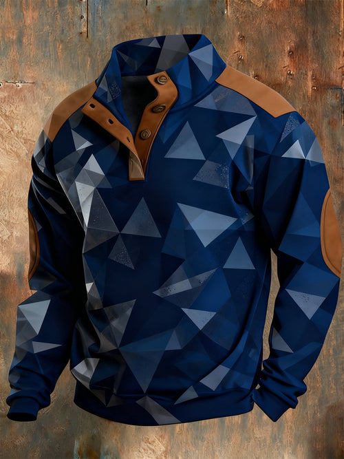 Men's Vintage Western Quarter Button Sweatshirt