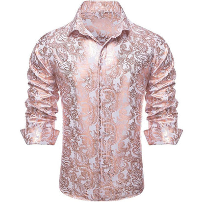 Mens Floral Printed Dress Shirt