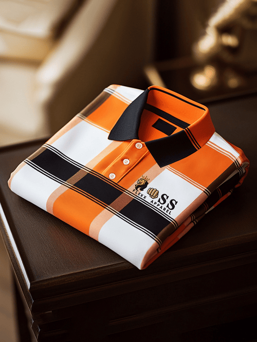 Men's Business Casual Printed Polo Shirt