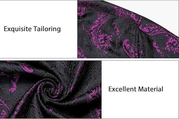 Men's Silk Paisley Dress Shirts,Plum Purple Paisley