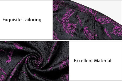 Men's Silk Paisley Dress Shirts,Plum Purple Paisley