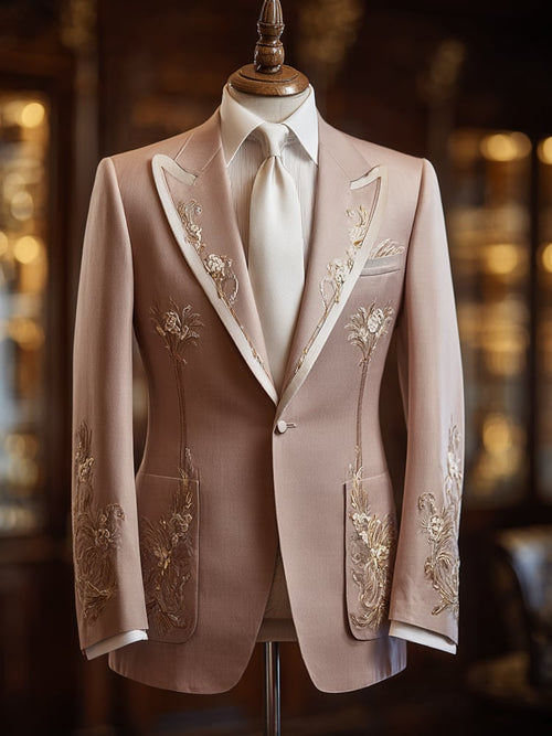 Men's Business Casual Large Pocket Print Blazers