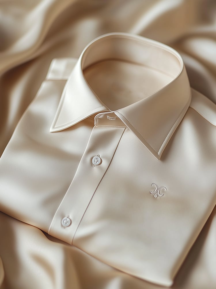 Men's Business Casual Logo Lapel Short Sleeve Shirt