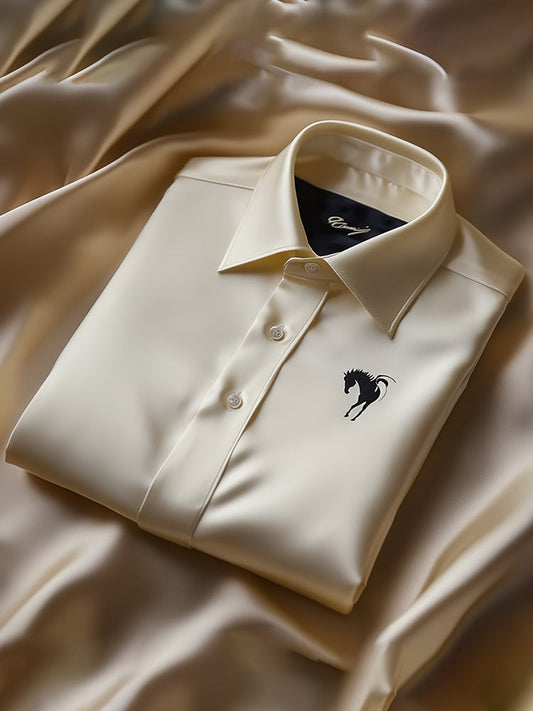 Men's Satin Luxe Long Sleeve Button Down Shirt