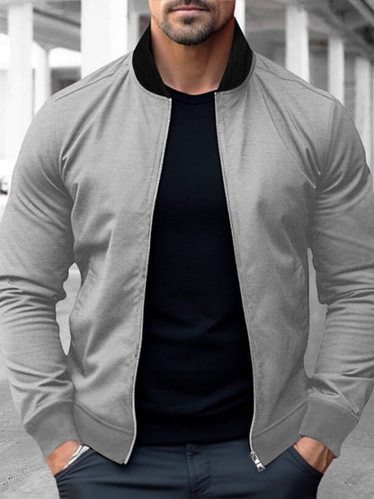 Men's American Casual Single Breasted Bomber Baseball Jacket