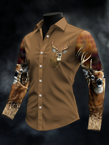 Men's Casual Western Style Contrast Color Shirt