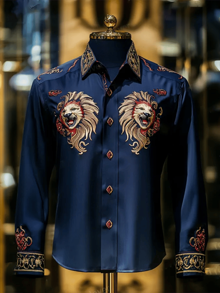 Men's Satin Luxe Long Sleeve Button Down Shirt