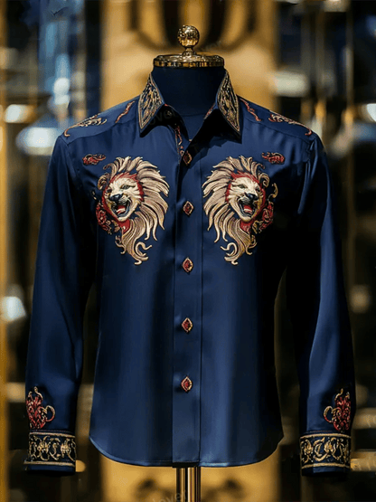 Men's Satin Luxe Long Sleeve Button Down Shirt