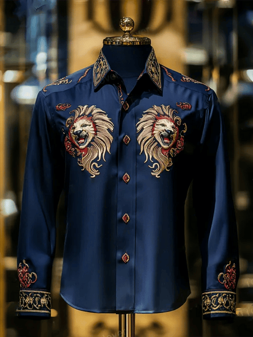 Men's Satin Luxe Long Sleeve Button Down Shirt