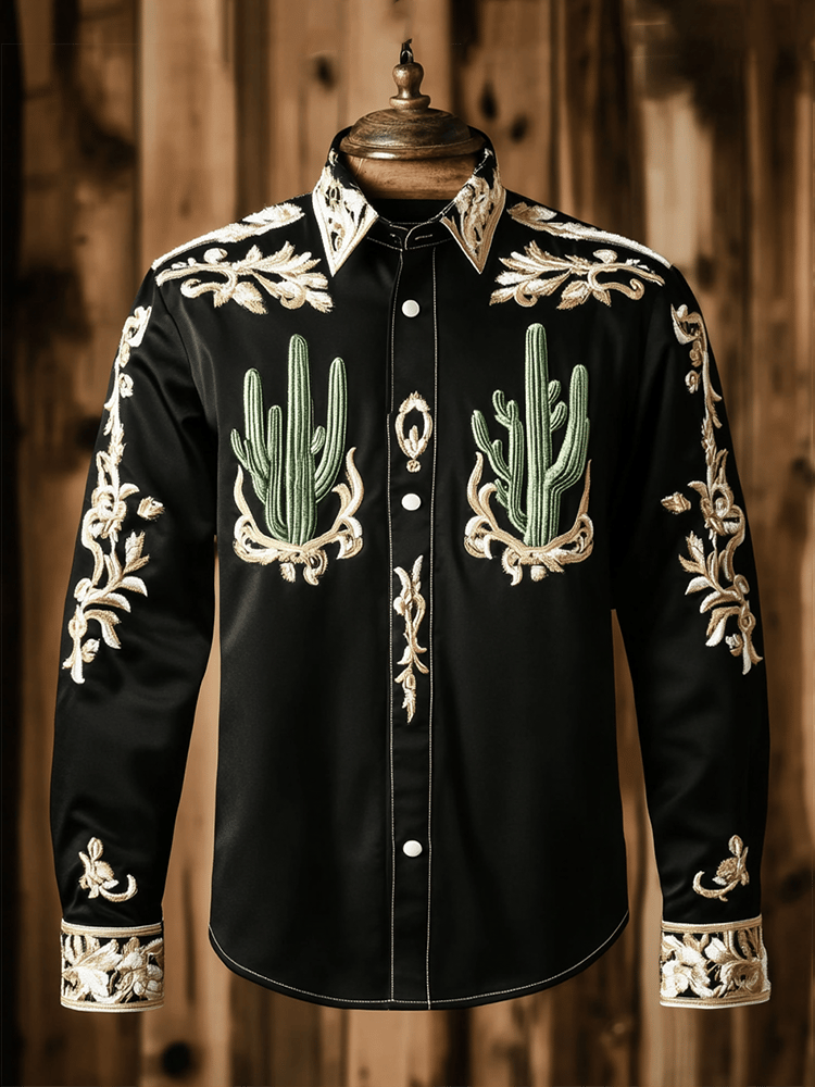 Men's Vintage Western Long Sleeve Shirt