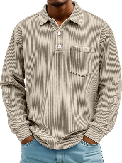 Men's Vintage Corduroy Pocket Polo Shirt