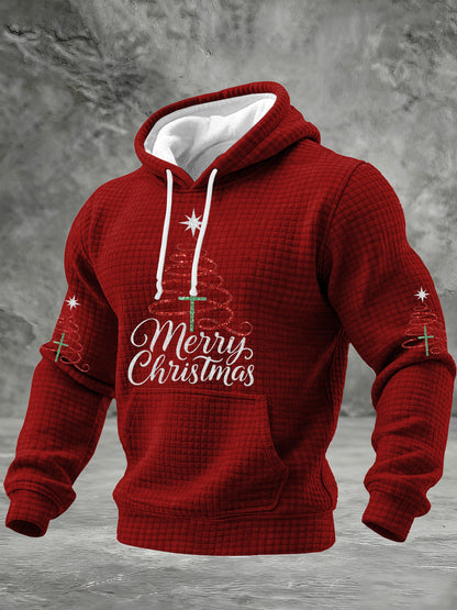 Men's Faith Cross Christmas Printed Casual Hoodie