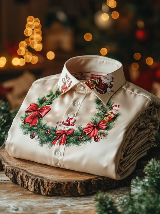 Buy 3 Get 15% OFF✨Men's  Christmas Atmosphere Wreath Christmas Long Sleeve Shirt
