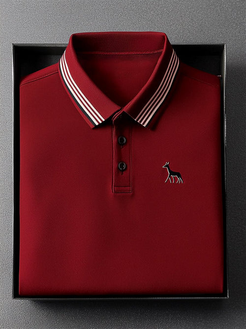 Men's Business Casual Button Short Sleeve Polo Shirt