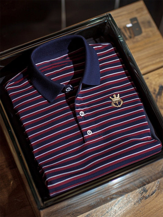 Men's Business Casual Button Short Sleeve Polo Shirt