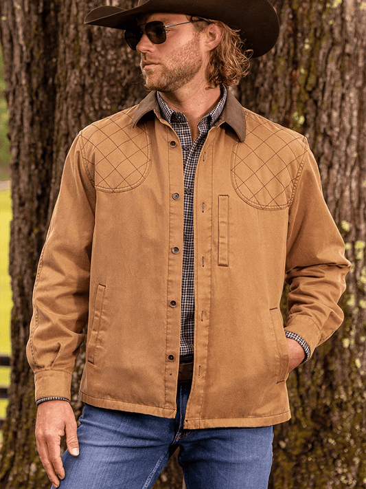 Men's Retro Western Colorblock Multi-Pocket Outdoor Outer Jacket